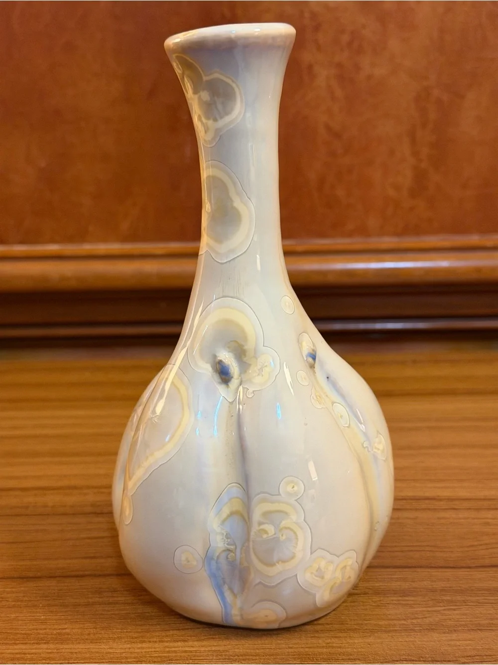 Vintage Crystalline Glaze Art Pottery Bud Vase Garlic Bulb Shape 7